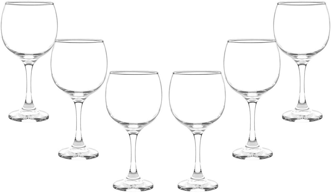 Premiere Stemmed Wine Glasses Set 12.5 Oz, Modern Crystal Clear Goblets (6)