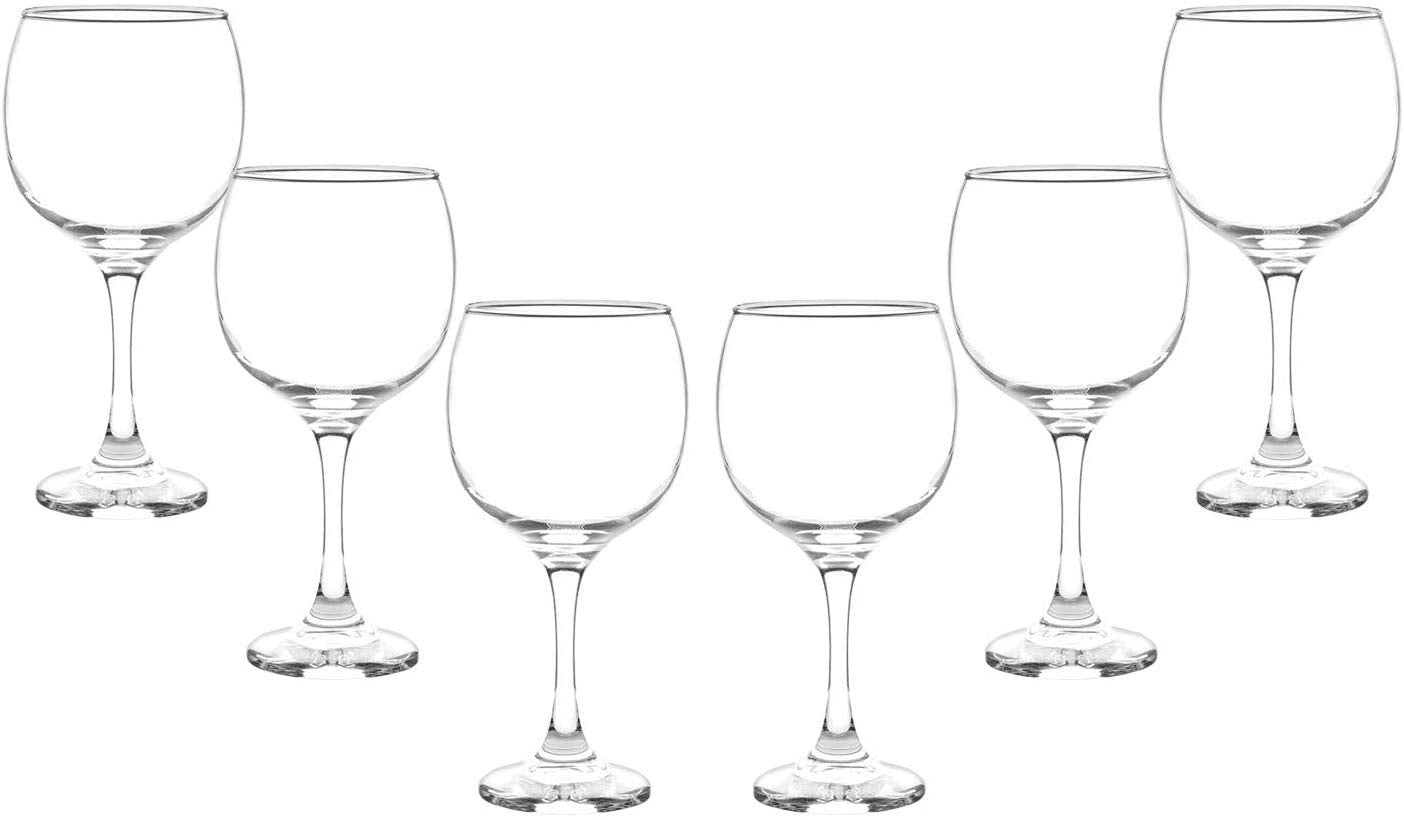 Premiere Grand Stemmed Wine Glasses Set 20 Oz, Modern Crystal Clear Goblets (6)