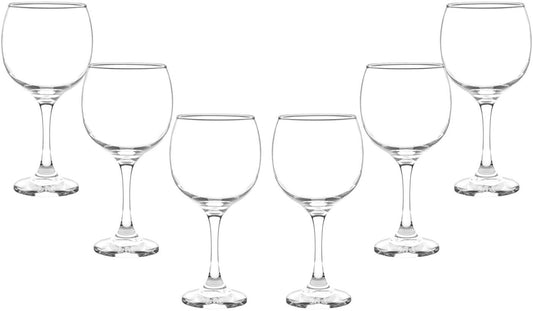 Premiere Grand Stemmed Wine Glasses Set 20 Oz, Modern Crystal Clear Goblets (6)