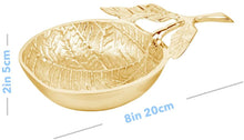 (D) Judaica Gold Apple Shaped Honey Dish In Brass Plated Aluminum