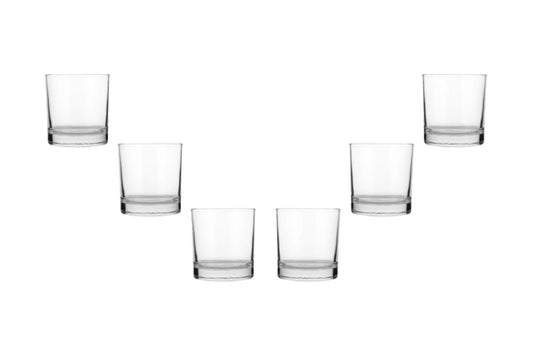 Prestige Juice Stemmed Juice Glasses 9.5 Oz, Modern Clear Glassware Set of (6)
