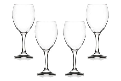 Empire Stemmed Wine Glasses 15.5 Oz, Modern Crystal Clear Goblets Set of (4)