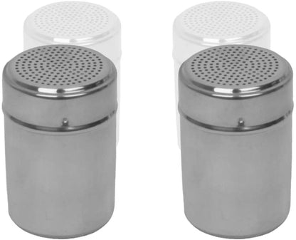 Salt and Pepper Shakers 10 Oz Aluminum, Modern Style Kitchen Utensil (2 PC)