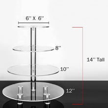 (D) Judaica Acrylic Cake Stand For Displays 4 Tiers Round 14'' H