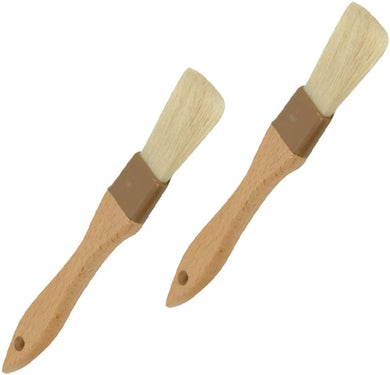 Wooden Brushes for Baking, Boar Bristles 1-Inch and 1 1/2 -Inch, Bakeware (2 PC)