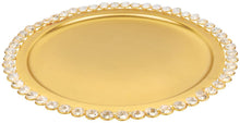 (D) Judaica Charger Plate With Crystal Embellished Border