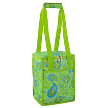 (D) Collapsible Cooler Picnic Backpack Bag for Outdoor 12 x 9.5 Inch (Paisley Green)