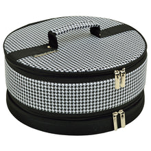 (D) Cake Bag, Dessert Carrier Round Bag with Handle (Black White)