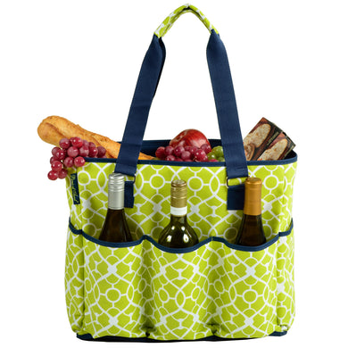 (D) Extra Large Insulated Cooler Tote, Backpack Bag for Outdoor (Trellis Green)