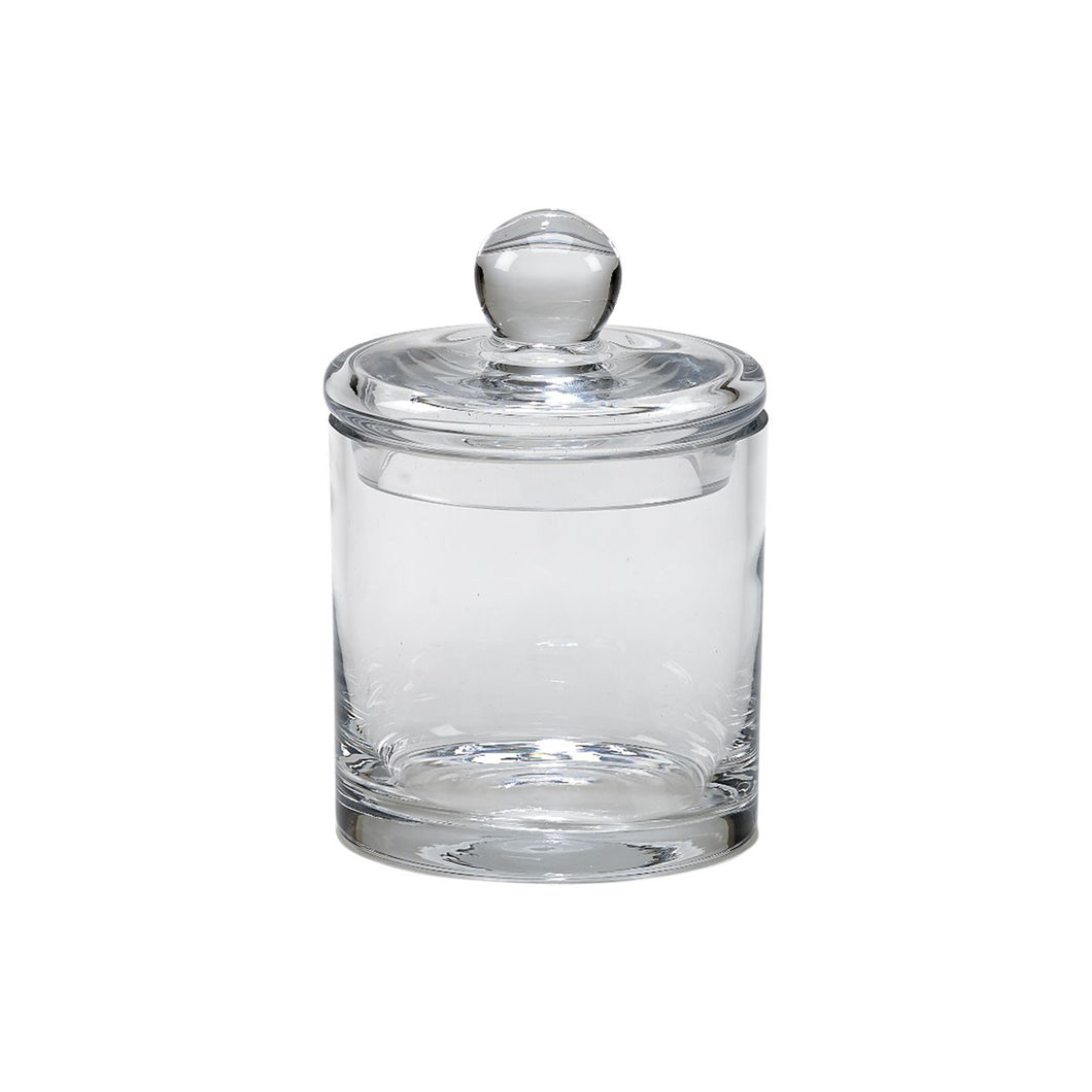 (D) Optic Crystal Glass Cookie Jars, Biscuit Barrel Wedding Decorative Jar (5'')