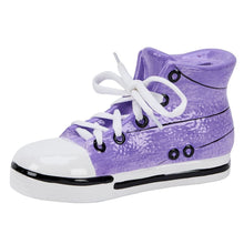 (D) 17th Birthday Gift for Men, Coin Jar for Adults, Ceramic Purple Sneaker
