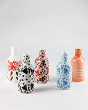 (D) Ceramic Small Bottle, Farmhouse Home Decor Bottle Shaped Vase (Big Flower)