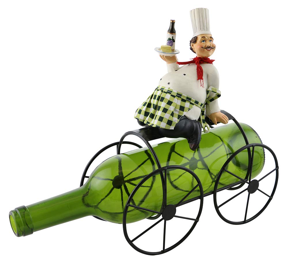 (D) Wine Bottle Holder, Cubby Chef, Bar Counter Decoration 8 x 10 Inch