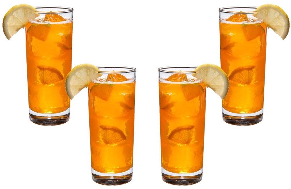 Lexington Beverage Rocks Juice Glasses 12 Oz, Modern Clear Glassware Set of (4)