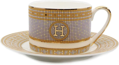 Royalty Porcelain 58-pc 'Mosaic' Dinner Set, Luxury Bone China 24K Gold