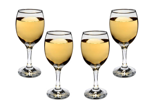 Romantic Stemmed Wine Glasses 8.5 Oz, Modern Crystal Clear Goblets Set of (4)