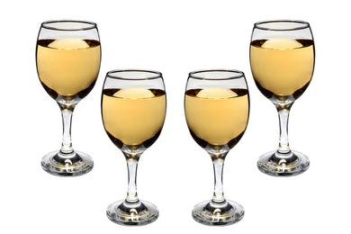 Romantic Stemmed Wine Glasses 8.5 Oz, Modern Crystal Clear Goblets Set of (4)