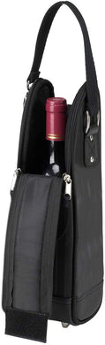 (D) Black Picnic Carrier, Deluxe Wine Cooler Tote for Outdoor