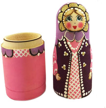 (D) Russian Souvenirs Nesting Doll Tall Matryoshka Pink Pen Pencil Holder