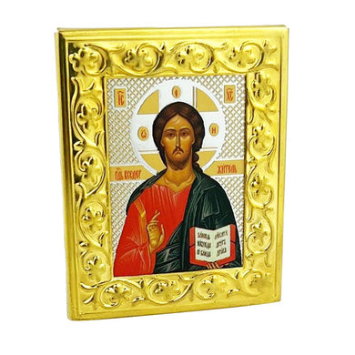 (D) Exquisite Christ The Teacher Mini Framed Icon - 2 inch x 1 1/2 inch - Religious Decor for Your Home