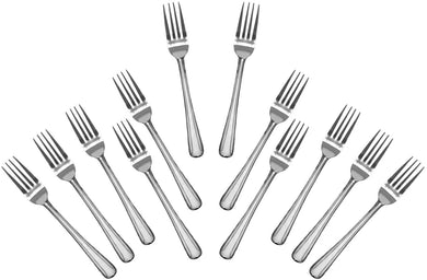 Stainless Steel Dinner Forks, Flatware Set 'Domi' for (12)