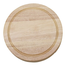 (D) Round Swiveling Cheeseboard with Spreaders and Fork, Wooden Cut Boards 4-pc