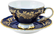 Bone China Miniature Espresso Coffee Set Cobalt Blue Design with Gold Ornament