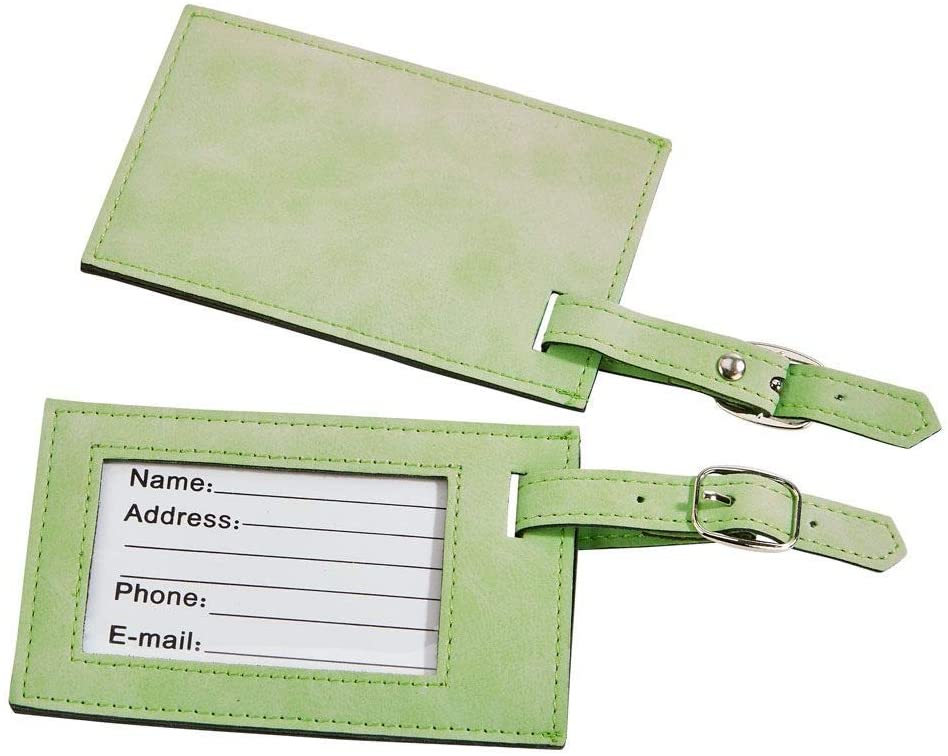 (D) Bag Leatherette Luggage Tag for Women or Men 2.75