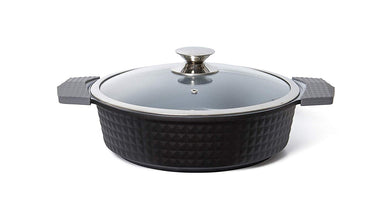 Denizli Cookware Sedgh Collection Black Stockpot with Glass Lid Titanium