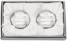 (D) 1st Tooth Keepsake Box 1st Curl Round Box Stainless Steel Silver Storage Box