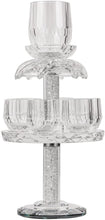 (D) Judaica Crystal Fountain Cup Set with Crushed Gemstones