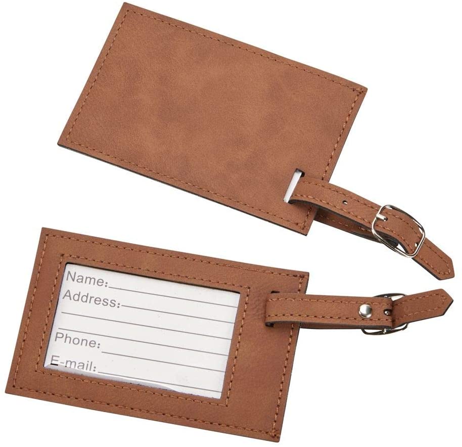 (D) Bag Leatherette Luggage Tag for Women or Men 2.75