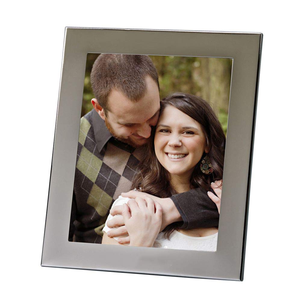 (D) Minimalist Gray Metal Picture Photo Frame 8 x 10 '', Modern Desk Photo Frame