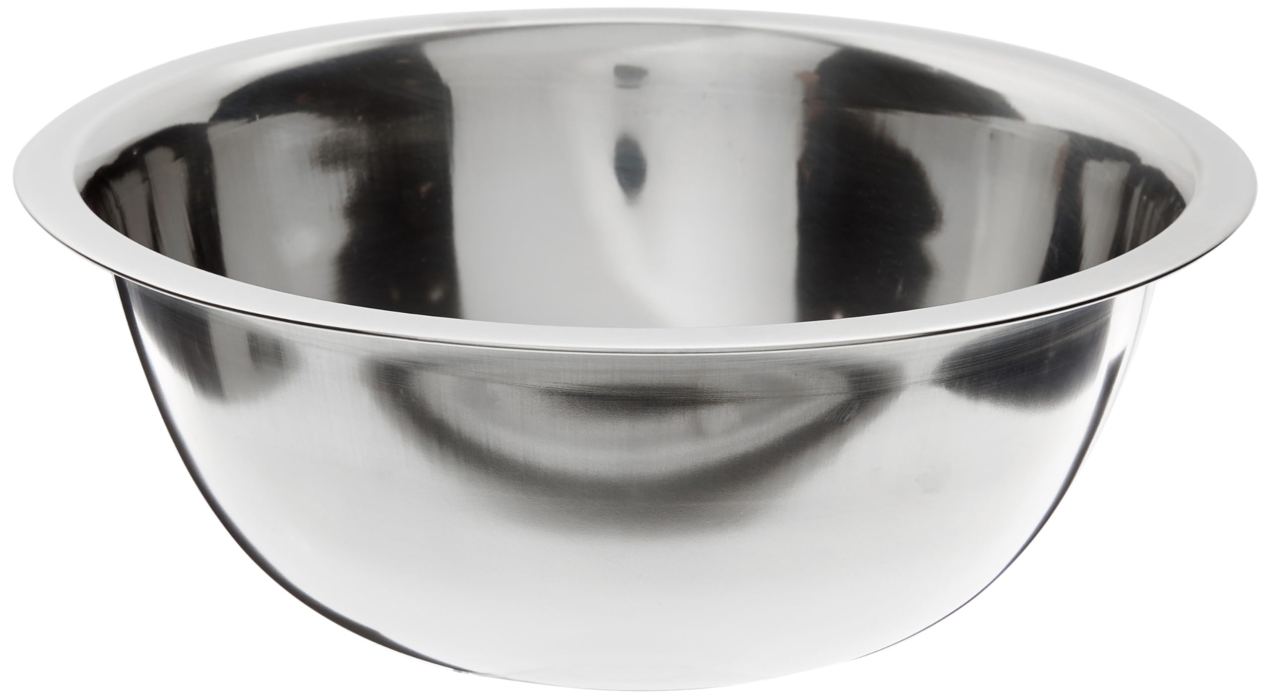 Thunder Group SLMB003 Mixing Bowl, 3 Quart Capacity, Flat Base, Curved Lip, Economy Stainless Steel, Mirror Finish, Pack of 24