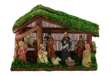 (D) Classic Nativity Beautiful Handcrafted Scene 9.5x6.5x3.5 Inches