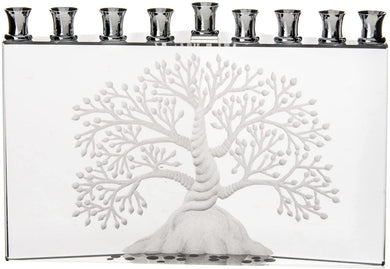 (D) Judaica Crustal Clear Deeply Rooted Tree 6.75 Inch Chanukah Decor