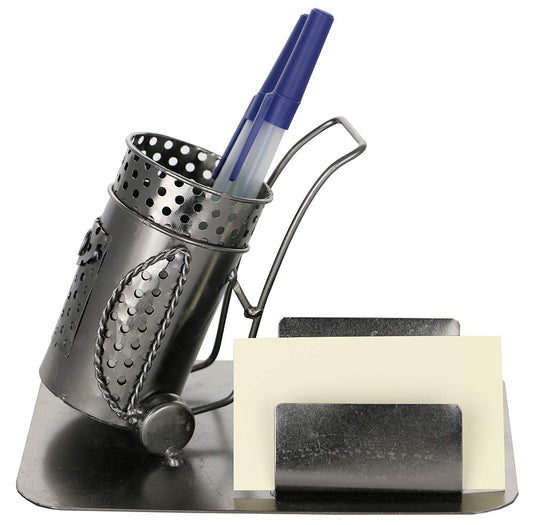 (D) Metal Golf Bag Business Card and Pen Holder for Desk, Industrial Style