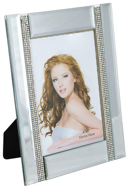 (D) Decorative Handmade Crystallized Photo Frame with 2 Crystal Lines