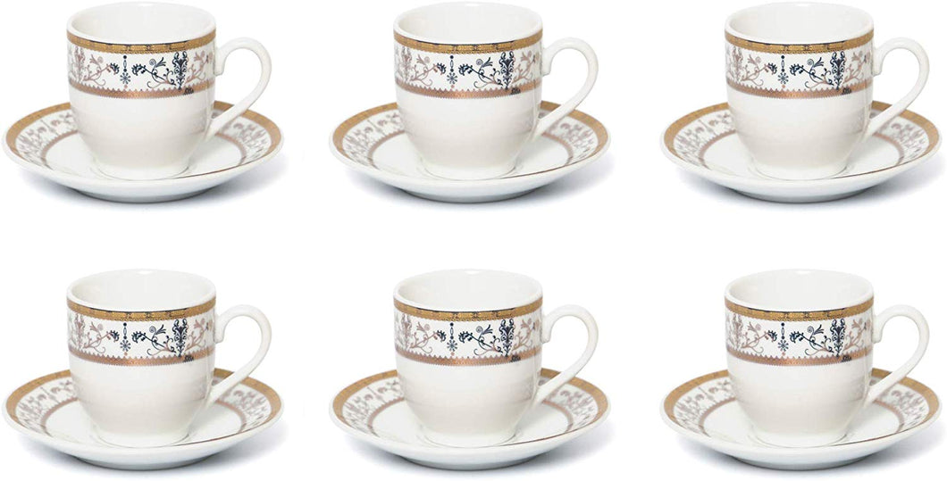 Royalty Porcelain 12-pc Gold Rim Espresso Coffee Set, Bone China