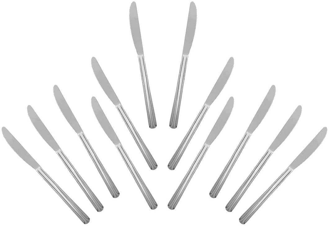 Domi Stainless Steel Heavy Weight Polished Dinner Knife (12 PC)