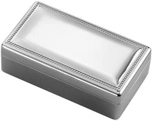 (D) Rectangular Stainless Steel Jewelry Box, Silver Box with Beaded Borders
