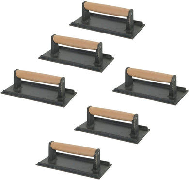 Steak Weight, Cast Iron 4 1/8'' x 8 1/4'', Rectangular Grill Press (6 PC)