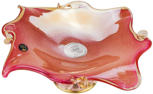 Footed Fruit Bowl 'Omega' Medium Serving Centerpiece Bowl 11 Inch (Pink)