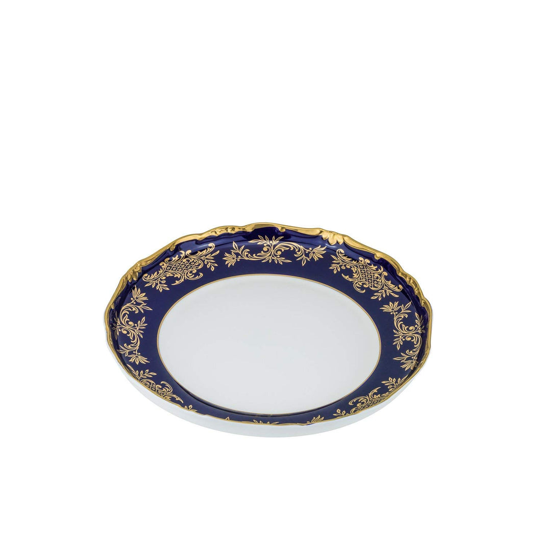 Royalty Porcelain Cobalt Blue Fruit Serving Platter, 24K Gold Ornament (14R)
