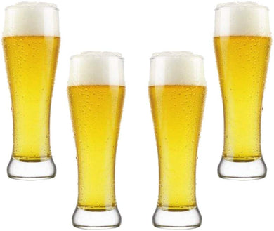 Berlin Pilsner Beer Glasses 19 Oz, Modern Clear Party Glassware Set of (4)