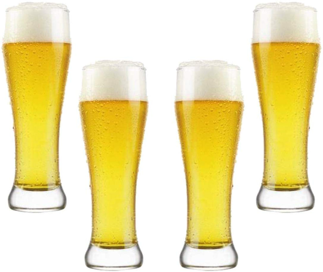 Berlin Pilsner Beer Glasses 19 Oz, Modern Clear Party Glassware Set of (4)