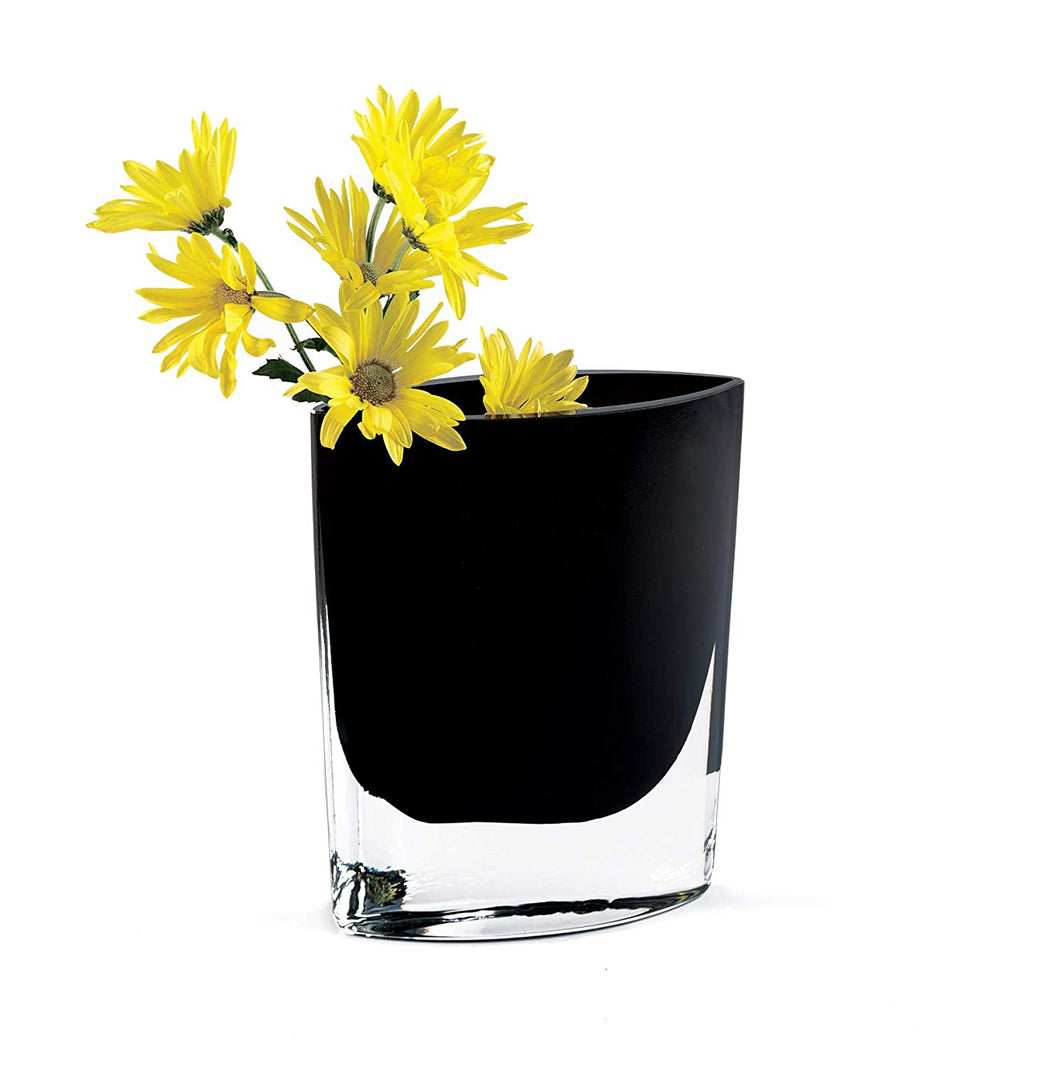 (D) Centerpiece 'Samantha Jet' Black Crystal Flower Vase