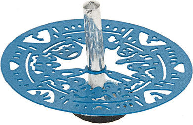 (D) Judaica Jerusalem Dreidel Metal Hannukah Holiday Decor (Blue)