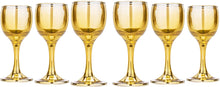 Liquer Glasses Vodka Stemmed Glasses Set, Gold Set of 6 'Honey' 2 Oz