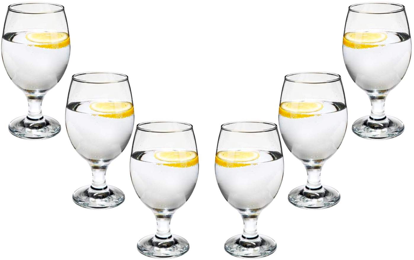 Delightful Water Glasses 14 Oz, Modern Crystal Clear Party Glassware Set of (6)
